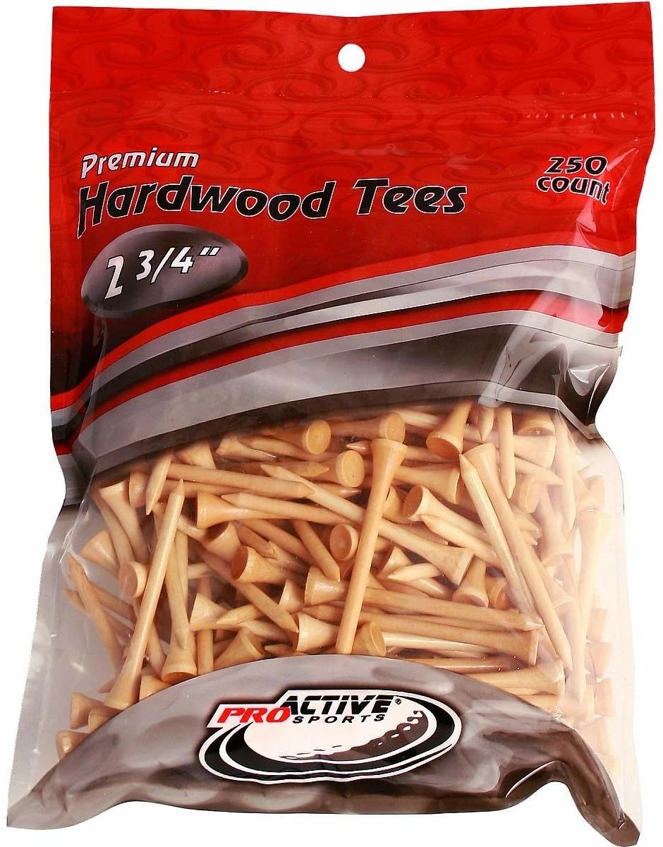 CaddiesShack ProActive Premium Sports Hardwood Golf Tees 2.75" 250 Count 1 CaddiesShack ProActive Premium Sports Hardwood Golf Tees 2.75" 250 Count
