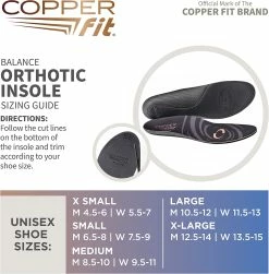 Proactive Copper Fit Balance Orthotic Insoles -Golf Accessories Shop BalanceOrthoticInsoles Medium 2