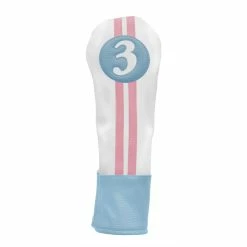 Hireko Sahara Retro Vintage #3 Fairway Wood Headcovers -Golf Accessories Shop Blue White Pink 3 Wood