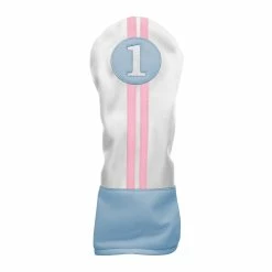 CaddiesShack Sahara Retro Vintage Driver Headcovers -Golf Accessories Shop Blue White Pink Driver