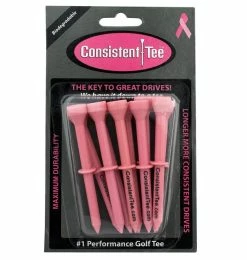 CaddiesShack Consistent Tee Golf Tees 10 Pack - 3.25" -Golf Accessories Shop Consistent Tee Pink Color