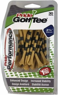 J And M Pride Sports Plastic Evolution Natural Striped Golf Tees -Golf Accessories Shop Evolution 3.25 Natural 30 count