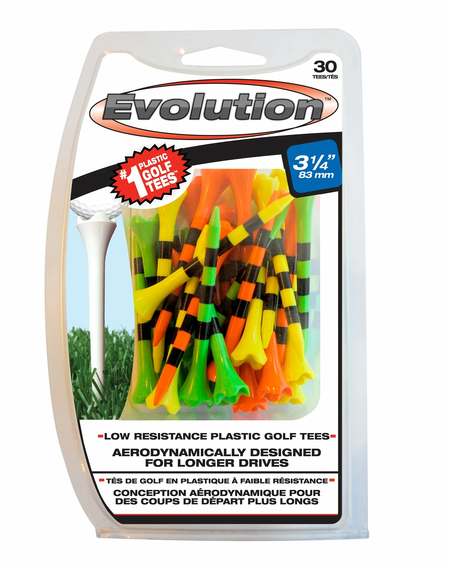 J And M Pride Sports Plastic Evolution Striped Golf Tees 30 Pack 1 J And M Pride Sports Plastic Evolution Striped Golf Tees 30 Pack