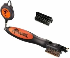 CaddiesShack Frogger Golf BrushPro Retractable Golf Club Brush With Groove Cleaner -Golf Accessories Shop Frogger Original Club Brush Orange