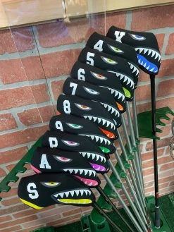 HNM Shark Bite Neoprene Iron Head Covers Set -Golf Accessories Shop IMG 2810 scaled