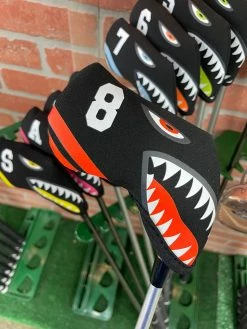 HNM Shark Bite Neoprene Iron Head Covers Set -Golf Accessories Shop IMG 2811 scaled