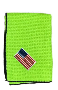 Joseph Elliott USA Embroidered Flag 18" X 18" Micro Fiber Towels -Golf Accessories Shop JE1