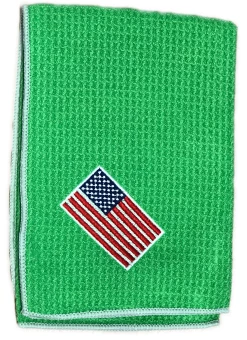 Joseph Elliott USA Embroidered Flag 18" X 18" Micro Fiber Towels -Golf Accessories Shop JE2