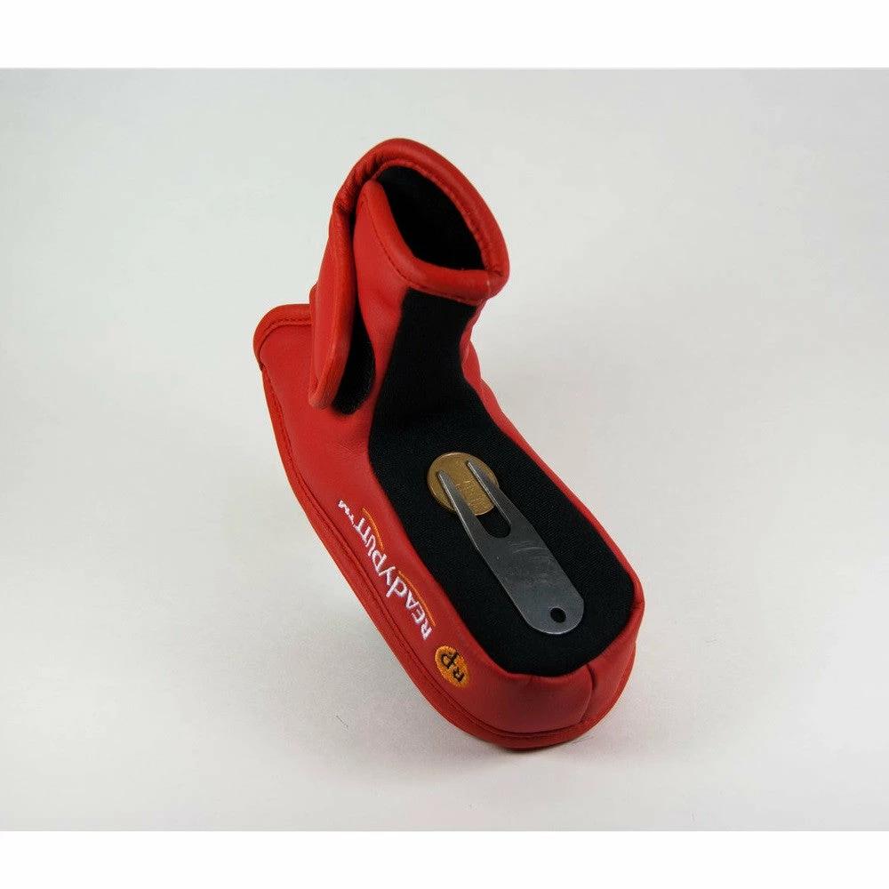 ReadyPutt Blade Mid-Mallet Putter Head Cover With Ball Cleaner - Red 2 ReadyPutt Blade Mid-Mallet Putter Head Cover With Ball Cleaner - Red - Image 2