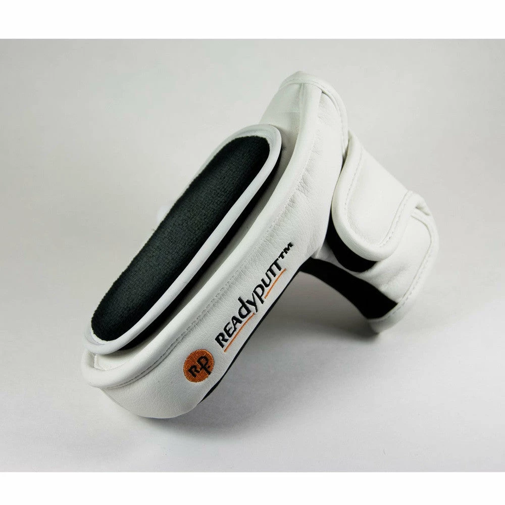 ReadyPutt Blade Mid-Mallet Putter Head Cover With Ball Cleaner - White 1 ReadyPutt Blade Mid-Mallet Putter Head Cover With Ball Cleaner - White