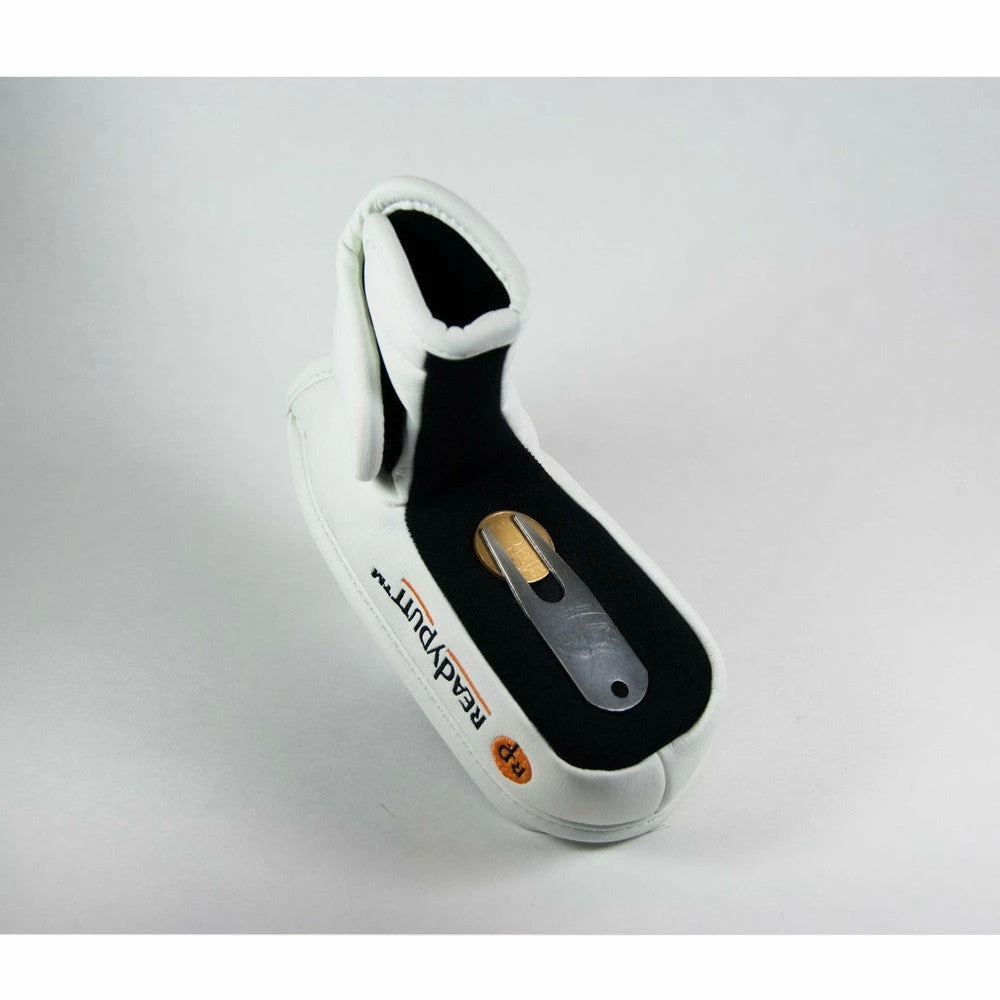 ReadyPutt Blade Mid-Mallet Putter Head Cover With Ball Cleaner - White 2 ReadyPutt Blade Mid-Mallet Putter Head Cover With Ball Cleaner - White - Image 2