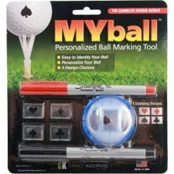 CaddiesShack MyBall Personalized Ball Marking Tool -Golf Accessories Shop MyBall Marking Tool Gambler