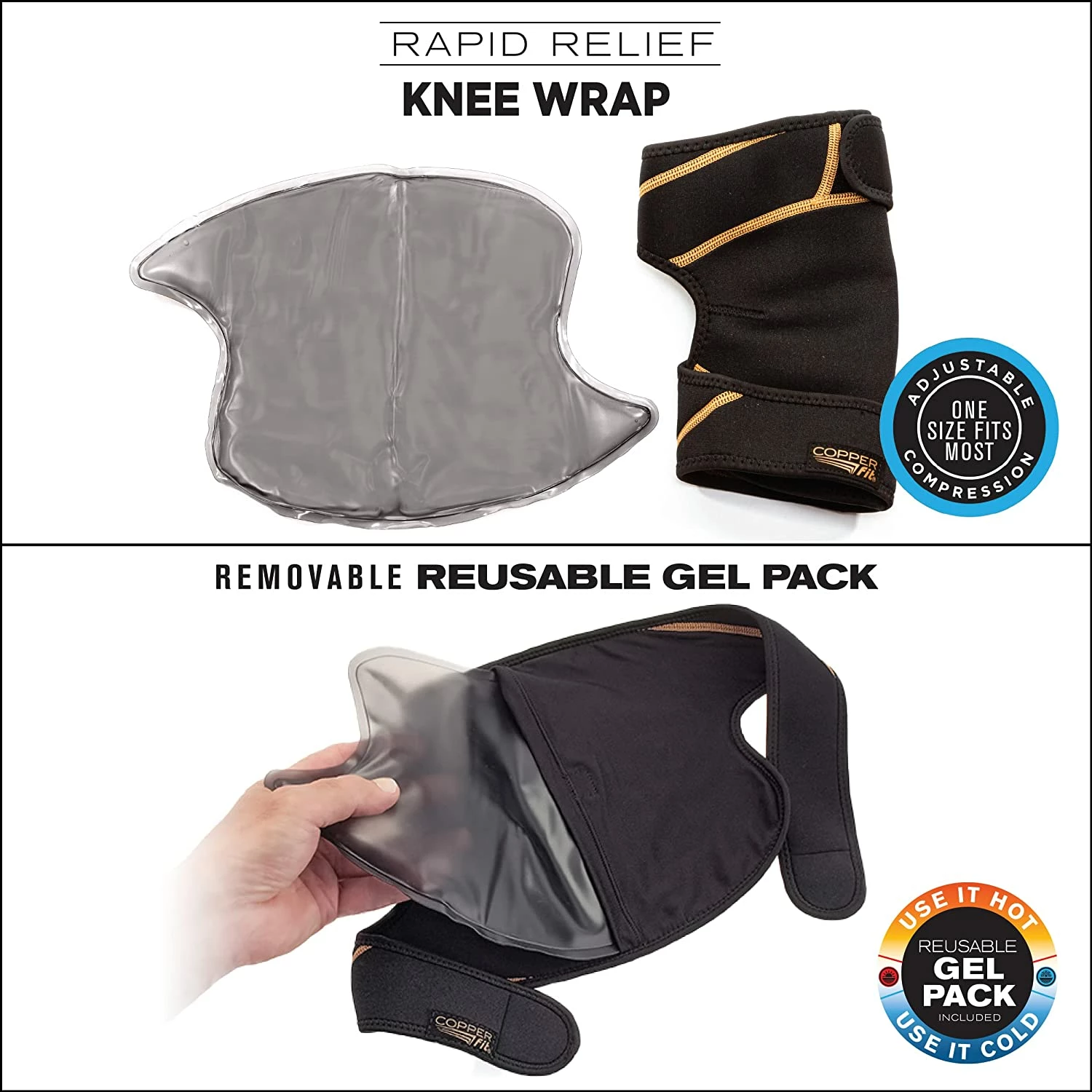 Proactive Copper Fit Rapid Relief Knee Wrap 5 Proactive Copper Fit Rapid Relief Knee Wrap - Image 5