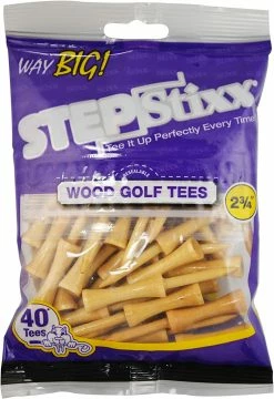 CaddiesShack STEPStixx Golf Tees - 2.75" 7 CaddiesShack STEPStixx Golf Tees - 2.75" -Golf Accessories Shop STEPStixx 2.75 NaturalWood