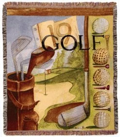 Hornung's Vintage Golf Throw Blanket 50" X 60"