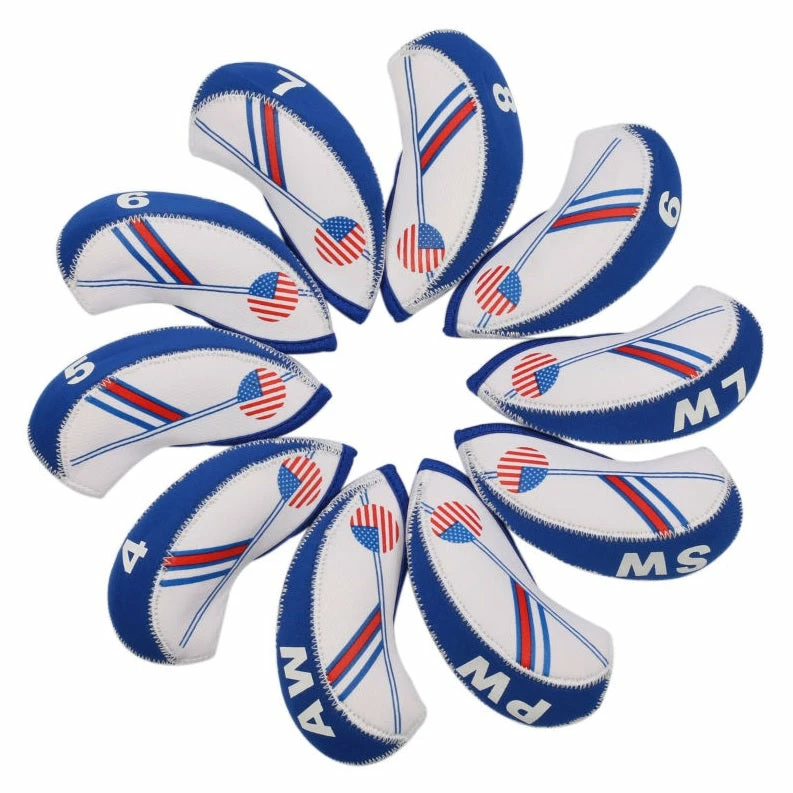 HNM Golf Volf Golf USA Flag Neoprene Iron Head Covers Set 1 HNM Golf Volf Golf USA Flag Neoprene Iron Head Covers Set