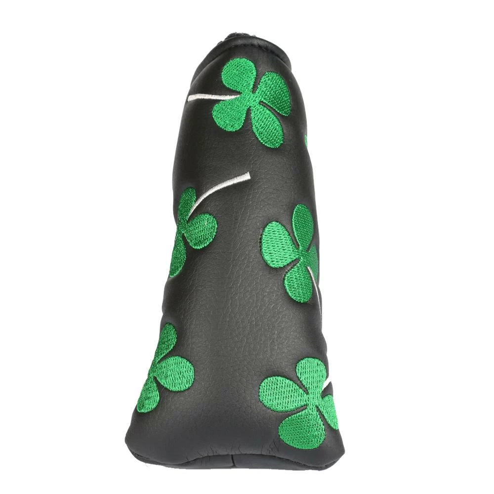 HNM Golf Volf Golf Black Synthetic Leather Shamrock Putter Cover 3 HNM Golf Volf Golf Black Synthetic Leather Shamrock Putter Cover - Image 3
