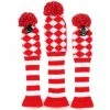 HNM Golf Volf Golf Knit Red White Diamond Headcover Set