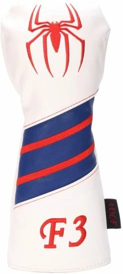 HNM Golf Volf Golf Red White Blue Leather Spider Headcovers -Golf Accessories Shop VolfGolfHeadcovers SpiderFairway 3