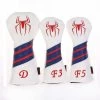 HNM Golf Volf Golf Red White Blue Leather Spider Headcovers