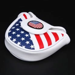 HNM Golf Volf Golf Red White Blue Synthetic Leather USA Mallet Putter Cover -Golf Accessories Shop VolfGolfHeadcovers USAMalletPutter3