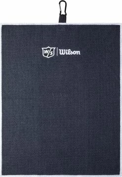 Wilson Staff Microfiber Trifold Golf Towel 16" X 21" Black -Golf Accessories Shop WIlsonTriFoldTowelBlack 2