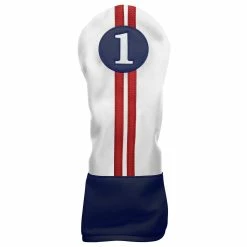 CaddiesShack Sahara Retro Vintage Driver Headcovers -Golf Accessories Shop drv hc red white blue