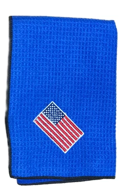 Joseph Elliott USA Embroidered Flag 18" X 18" Micro Fiber Towels -Golf Accessories Shop je10
