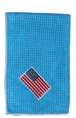 Joseph Elliott USA Embroidered Flag 18" X 18" Micro Fiber Towels -Golf Accessories Shop je13
