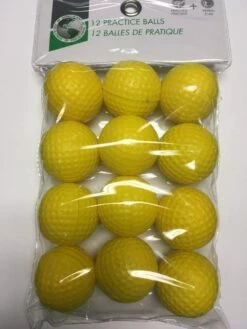 Reduced Flight Yellow Foam Golf Balls - 12 Pack