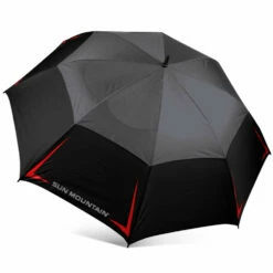 Sun Mountain Golf 68" Manual Umbrella -Golf Accessories Shop Black Gunmetal Red