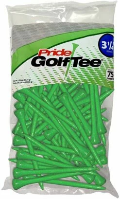 Pride Sports Wood Golf Tees 3.25" 11 Pride Sports Wood Golf Tees 3.25" -Golf Accessories Shop Classic Wood Tee 3.25 75 count Green