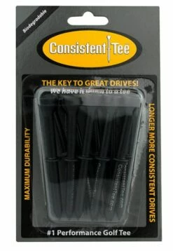Consistent Tee Golf Tees 10 Pack - 3.25" -Golf Accessories Shop Consistent Tee Black Color