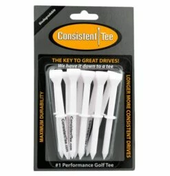 Consistent Tee Golf Tees 10 Pack - 3.25" -Golf Accessories Shop Consistent Tee White Color
