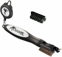 Frogger Golf BrushPro Retractable Golf Club Brush With Groove Cleaner -Golf Accessories Shop Frogger Original Club Brush Gray
