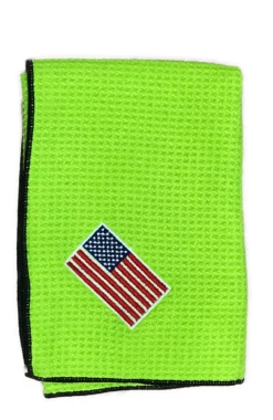 Joseph Elliott USA Embroidered Flag 18" X 18" Micro Fiber Towels -Golf Accessories Shop JE1
