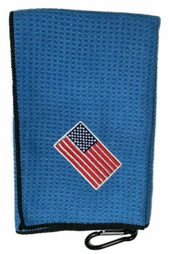 Joseph Elliott USA Embroidered Flag 18" X 18" Micro Fiber Towels -Golf Accessories Shop JE15