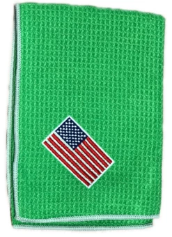 Joseph Elliott USA Embroidered Flag 18" X 18" Micro Fiber Towels -Golf Accessories Shop JE2