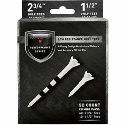 Maxfli Performance Series Low Resistance White Golf Tees - 50 Pack