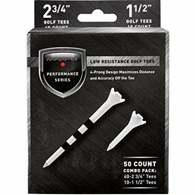 Maxfli Performance Series Low Resistance White Golf Tees - 50 Pack 1 Maxfli Performance Series Low Resistance White Golf Tees - 50 Pack