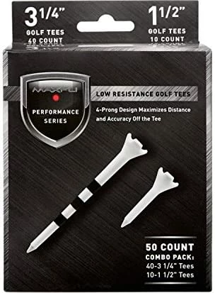 Maxfli Performance Series Low Resistance White Golf Tees - 50 Pack 2 Maxfli Performance Series Low Resistance White Golf Tees - 50 Pack - Image 2