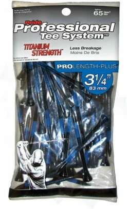 Pride Professional Tee System ProLength Golf Tees 31 Pride Professional Tee System ProLength Golf Tees -Golf Accessories Shop PTS ProLength Black Blue 3.25 Titanium Strength 65ct
