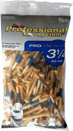 Pride Professional Tee System ProLength Golf Tees 32 Pride Professional Tee System ProLength Golf Tees -Golf Accessories Shop PTS ProLength Natural Wood Yellow 3.25 75ct