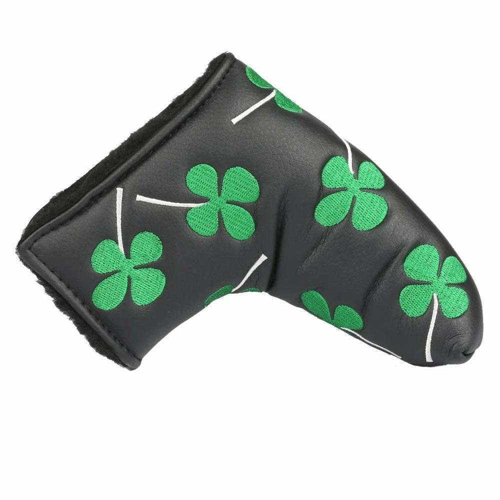 Volf Golf Black Synthetic Leather Shamrock Putter Cover 1 Volf Golf Black Synthetic Leather Shamrock Putter Cover
