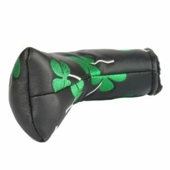 Volf Golf Black Synthetic Leather Shamrock Putter Cover 10 Volf Golf Black Synthetic Leather Shamrock Putter Cover -Golf Accessories Shop VolfGolfHeadcovers BlackShamrockBladePutter4