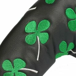 Volf Golf Black Synthetic Leather Shamrock Putter Cover 11 Volf Golf Black Synthetic Leather Shamrock Putter Cover -Golf Accessories Shop VolfGolfHeadcovers BlackShamrockBladePutter5