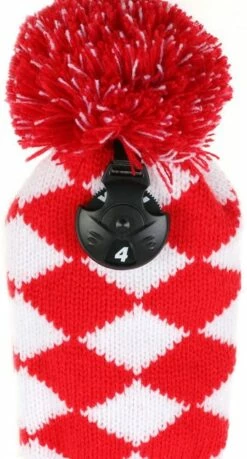 Volf Golf Knit Red White Diamond Headcover Set 7 Volf Golf Knit Red White Diamond Headcover Set -Golf Accessories Shop VolfGolfHeadcovers KnitRedSet3