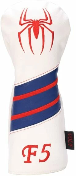 Volf Golf Red White Blue Leather Spider Headcovers -Golf Accessories Shop VolfGolfHeadcovers SpiderFairway 5