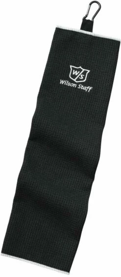 Wilson Staff Microfiber Trifold Golf Towel 16" X 21" Black 6 Wilson Staff Microfiber Trifold Golf Towel 16" X 21" Black -Golf Accessories Shop WIlson TriFold Towel Black