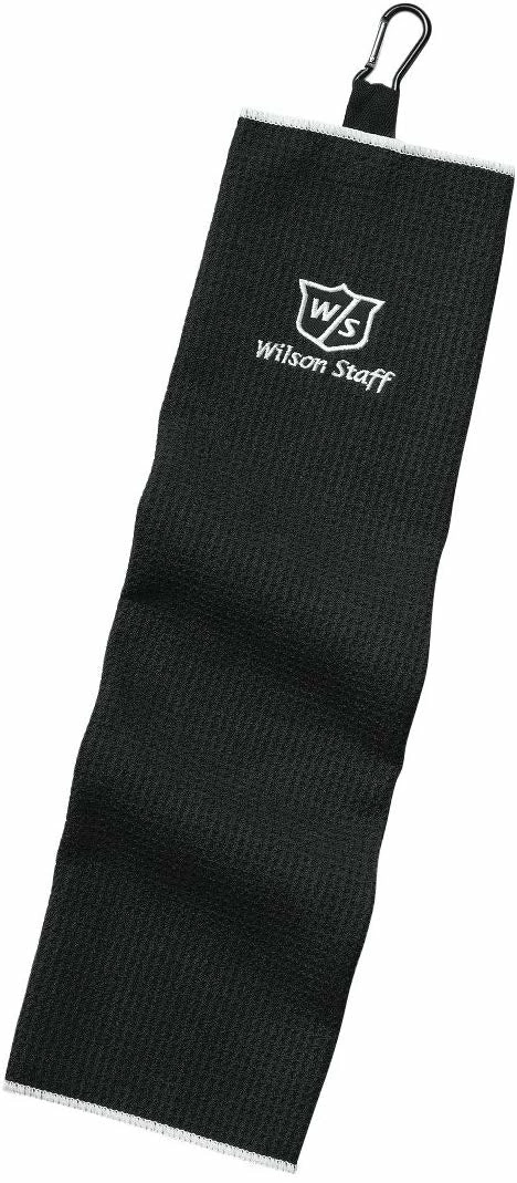 Wilson Staff Microfiber Trifold Golf Towel 16" X 21" Black 3 Wilson Staff Microfiber Trifold Golf Towel 16" X 21" Black - Image 3